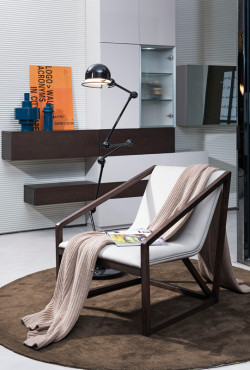 Divani Casa Taranto - Modern Grey Eco-Leather Lounge Chair