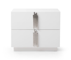 Modrest Token - Modern White & Stainless Steel Nightstand