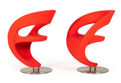 Modrest Alya Modern Orange Fabric Lounge Chair