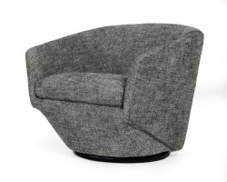 Divani Casa Tyson - Modern Dark Grey Fabric Accent Chair