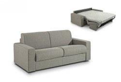 Modrest Made in Italy Urrita - Modern Gray Fabric Sofa Bed w/ Full Size Mattress