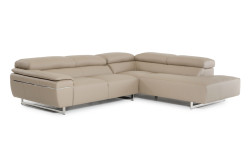 David Ferrari Velluto Modern Taupe Full Leather Sectional Sofa