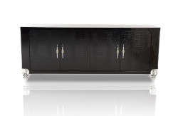 A&X Baccarat - Transitional Black Crocodile Lacquer Buffet