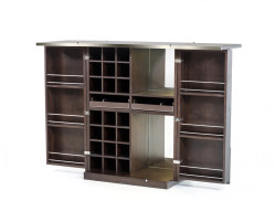 Modrest Fountain Modern Brown Oak Wine Cabinet