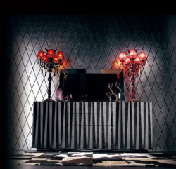A&X Emphasis Modern Black Crocodile Buffet