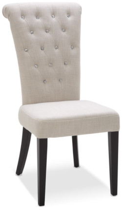 Modrest Y616 Cream Fabric Chair with Crystals