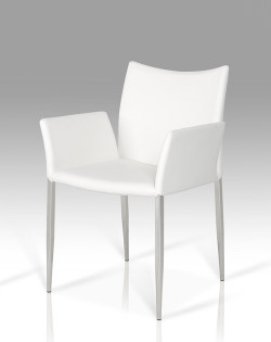 Modrest Avril Modern White Leatherette Dining Chair