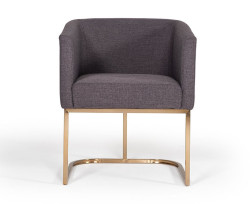 Modrest Yukon Modern Grey Fabric & Antique Brass Dining Chair