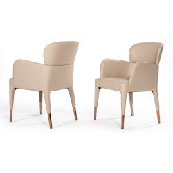 Modrest Ogden Modern Beige & Rosegold Dining Armchair