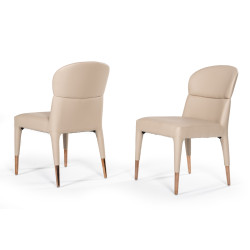 Modrest Ogden Modern Beige & Rosegold Dining Chair (Set of 2)