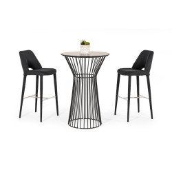 Modrest Graph Modern Black Round Bar Table