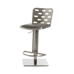 Modrest Cora Modern Grey & Stainless Steel Bar Stool