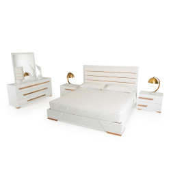 Nova Domus Juliet Italian Modern White & Rosegold Bedroom Set