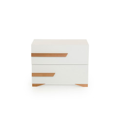 Nova Domus Juliet Italian Modern White & Rosegold Nightstand