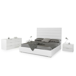 Modrest Kasia Modern White Leatherette Bed