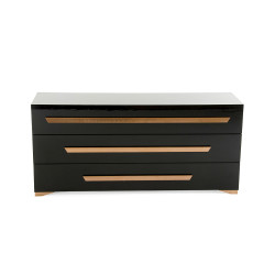 Nova Domus Romeo Italian Modern Black & Rosegold Dresser