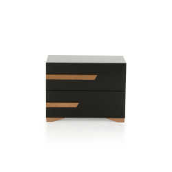 Nova Domus Romeo Italian Modern Black & Rosegold Nightstand