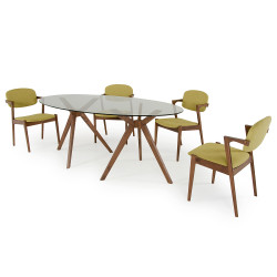 Modrest Skylar Modern Glass Oval Dining Table