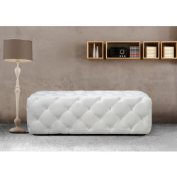 Divani Casa Maria Modern White Eco-Leather Bench