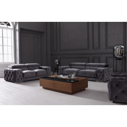 Divani Casa Trisha Modern Grey Fabric Sofa Set
