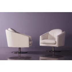 White Leatherette Lounge Chair