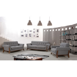 Nova Domus Soria Modern Grey Fabric Sofa Set