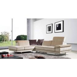 1060 - Beige Fabric Sectional Sofa (Left Facing)