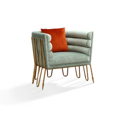 Divani Casa Bixby Modern Light Green & Gold Lounge Chair