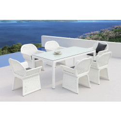 Renava Provence Modern White Outdoor Dining Set