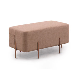 Divani Casa Adler Modern Brown Fabric Ottoman
