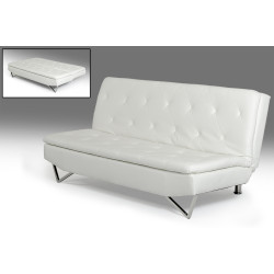 Divani Casa Darlow Modern White Leatherette Sofa Bed