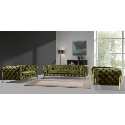 Divani Casa Sheila Modern Green Fabric Sofa Set