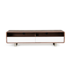 Modrest Avis Modern Walnut & White TV Stand
