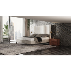 Modrest Hemlock - Contemporary White Fabric Bed