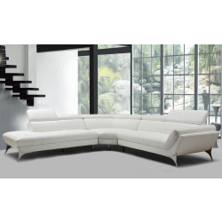 Divani Casa Graphite - Modern White Leather Left Facing Sectional Sofa