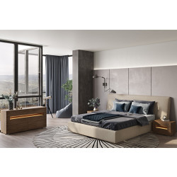 Modrest Brittany Beige Fabric Bed