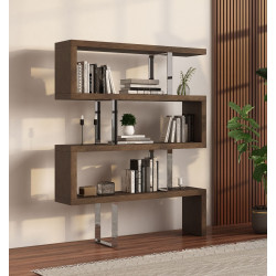 Modrest Maze Modern Walnut Bookcase