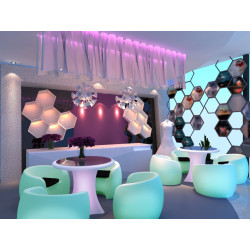 Modern LED 5 Piece Patio Lounge Set 
