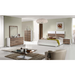 Nova Domus Giovanna Italian Modern White & Cherry Bedroom Set