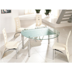 O 2192 Modern round glass dining table 