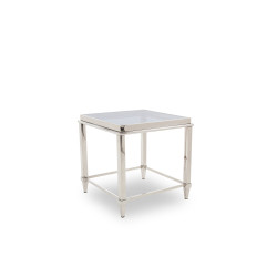 Modrest Agar Modern Glass & Stainless Steel End Table