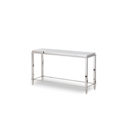Modrest Agar Modern Glass & Stainless Steel Console Table