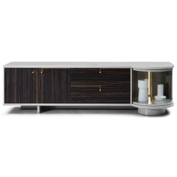 Modrest Omega Modern Grey & Ebony TV Stand