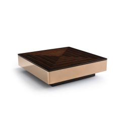 Modrest Larice Modern Square Ebony & Rosegold Coffee Table