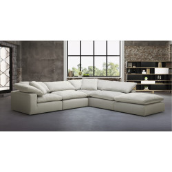 Divani Casa Unity - Modern White L- Shaped Reversible Sectional Sofa