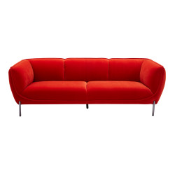 Divani Casa Loma Modern Red Velvet Sofa