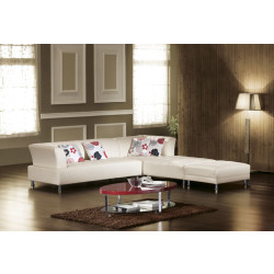 Divani Casa 2802 Modern White Bonded Leather Sectional Sofa