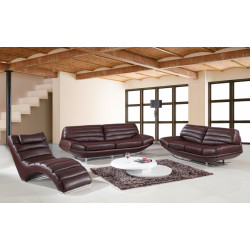 Divani Casa Boco - Modern Espresso Leather Sofa Set