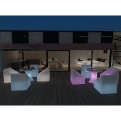 Modern LED Outdoor 5 Piece Patio Lounge Set 