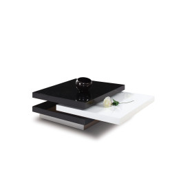 Modrest 4G038B Modern Black and White Coffee Table